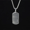 Collier avec pendentif rectangulaire argenté, motif losange et détails diamantés - Style B / Chaîne Incluse