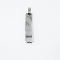 Polished stainless steel rectangle bar pendant necklace with high mirror finish for men - Steel Color Pendant Only (No Chain)
