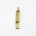 Polished golden stainless steel rectangle bar pendant with mirror finish for men - Gold Pendant Only (No Chain)