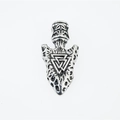 Vintage Viking arrow pendant necklace with Valknut symbol in aged stainless steel - Steel Color Pendant Only (No Chain)