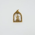 Goldener hohlgeformter Titanstahl-Anhänger mit buddhistischer Gottheit für Herren - Gold Manjushri (Hase) / Nur Anhänger (Keine Kette)