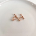Rose gold screw-on earring converters for non-pierced ears on a white ceramic plate - Rose Gold Spiral Bullet Clip