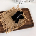 Piccola molletta per capelli a fiocco in velluto nero per frangia laterale e acconciature - Nero