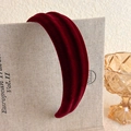 Macro shot of the burgundy velvet headband texture with a plush high-top design - Burgundy Seamless Velvet Padded Style (24# 27392A)