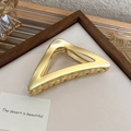 Minimalist matte gold triangle hair claw clip with sleek metallic finish for women - Triangle Style Matte Gold (21711B)