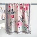 Écharpe élégante en satin rose clair avec motifs floraux et bordure en dentelle - 180cm x 90cm / Rose