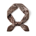 Deep brown paisley 100% silk square scarf with a smooth texture on a white background - 53x53 / Brown Paisley