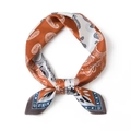 Classic paisley print 100% silk scarf for women featuring elegant orange and blue patterns - 53x53 / Orange Paisley
