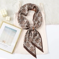 Detail of vintage paisley silk-feel scarf on pink top with decorative photo frame - One Size / Patchwork Coffee Pattern (XJPD54-3)