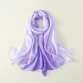 Detailed close-up showing the gradient purple silk satin texture and soft sheen of the scarf - 180x90cm / Purple Gradient (JBXSD03)