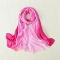 Detail of pink gradient silk scarf showing smooth texture and pearlescent luster - 180x90cm / Pink Gradient (JBXSD04)
