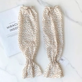 Beige floral chiffon sun protection sleeves with elastic flared cuffs for driving - Floral