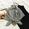 Ethnic style smoke gray cotton linen scarf for women used as a shawl or headscarf - Style 1