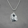 Collana hip hop con ciondolo a carte da poker in acciaio inossidabile argento per uomo donna - Ciondolo + Catena Coordinata