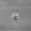 Gepolijste titanium stalen Levensboom holle ronde hanger ketting voor heren en dames - Alleen Hanger (Zonder Ketting)