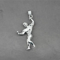 Polished silver stainless steel muscular man pendant for men's hip hop fitness necklace - Style B - Pendant Only (Without Chain)