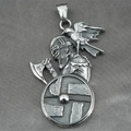 Nordic vintage viking warrior pendant necklace made of durable stainless steel - Pendant Only (Without Chain)