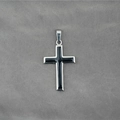 Minimalistische kruishanger van roestvrij staal in zilver en zwart voor hiphopstijl - Alleen hanger (Zonder ketting)