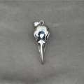 Polished silver viking raven skull pendant necklace in a gothic punk style aesthetic - Steel Color Pendant Only (No Chain)