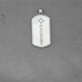 Silver military dog tag pendant in stainless steel with EXCELON logo engraving - Pendant Only (No Chain)