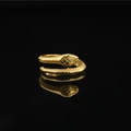 Vintage gold snake ring in 3D scale texture with an adjustable open design for men and women - US 7 / Gold