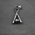Minimalist stainless steel baseball and bat pendant necklace for men and women - Pendant Only