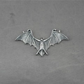 Gothic silver bat pendant with spread wings in punk style for unisex fashion necklace - Large Pendant (No Chain)