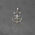 Pendente ancora argento stile punk con teschio e ossa incrociate per collana uomo - Solo ciondolo (Senza catena)