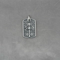 Hip hop vintage silver military tag pendant with gothic cross and fleur-de-lis engraving - Vintage Relief Cross Pattern Style / Style A - Pendant Only (Without Chain)