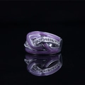 Eleganter violetter Emaille-Ring aus Titanstahl mit funkelnden runden Zirkoniasteinen - US 6 / Lila