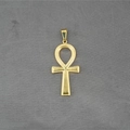 Ciondolo a croce egiziana Ankh in acciaio al titanio dorato per uomo stile hip hop - Color Oro Ciondolo Solo (Senza Catena)