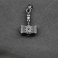 Vintage Thor's Hammer Mjölnir pendant in stainless steel with Celtic knot engravings - Pendant Only (No Chain)