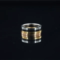 Set di anelli minimalisti in acciaio al titanio argento, oro, nero e oro rosa - US 2 / Oro, Argento, Nero, Oro Rosa