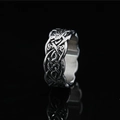 Vintage Viking ring met Keltisch knoopwerk gevlochten textuur in zilver staal - US 8