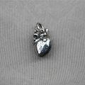 Pendente cuore anatomico in argento lucido in stile gothic punk e hip-hop street - Solo ciondolo (Senza catena)