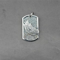 Hip hop style silver wing engraving square tag pendant made of durable titanium steel - Wing Style / Pendant Only (No Chain)