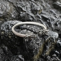 Retro dragon head twist bangle in antique silver finish with braided stainless steel - Antique Silver