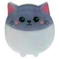 Dettaglio della clip per capelli gatto glitterato con texture in resina e design 3D - Bianco Sporco