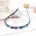 Cerchietto a U tartarugato blu e arancione con dentini antiscivolo per capelli stabili - Leopardo Tartarugato