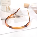 Brown tortoiseshell U-shaped headband with fine teeth for non-slip grip hair styling - Dark Tortoiseshell (6)