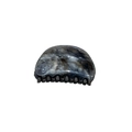 Pinza per capelli stile francese con trama marmorea e design a schizzi grigio e bianco - Nero