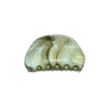 Pinza per capelli in stile francese con finitura in resina acetata verde marmorizzato - verde oliva