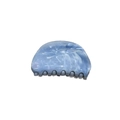 Pinza per capelli a semicerchio con motivo marmorizzato blu e bianco in acetato lucido - Blu Grigio
