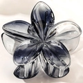 Elegant large gradient grey plumeria flower hair claw clip for a stylish holiday look - Gray Black Gradient (5)