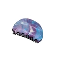 Molla per capelli stile francese con motivo marmorizzato viola blu e bianco in resina - Viola
