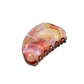 French style marble texture hair claw clip in pink and yellow marbled acetate finish - Orange
