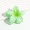 8cm gradient light green plumeria flower hair claw clip with a translucent resin finish - Plumeria Green