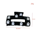 Ghost print hair claw clip dimensions measuring 8.2cm long and 4.5cm high in black - Black Ghost Print Style