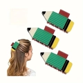Pince à cheveux créative en forme de crayon coloré pour des coiffures stylées - Style Vert Rayé (5490083049434)