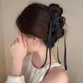 Eleganter schwarzer Schleifen-Haarclip für französische Hochsteckfrisuren und Zöpfe - Schwarz